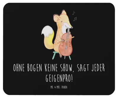 Produktbild von Mr. & Mrs. Panda Mauspad Geige Bogen - Schwarz - Geschenk, Mouse Pad, Instrument, laptop, Musik, Violinist, Orchester, computermatte, lernen, mousepad, Kammermusik