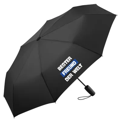 Produktbild von Huuraa Regenschirm Bester Freund der Welt 98cm Schwarz Sturmfest Taschenschirm Geschenkidee