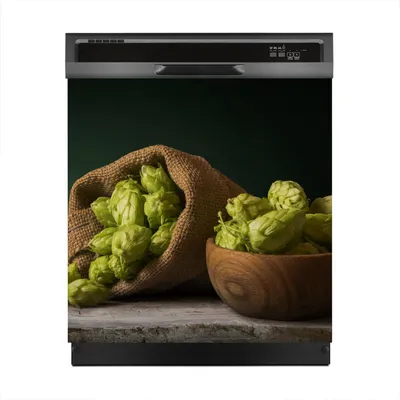 Produktbild von Aufkleber sticker 60x60 cm Dekorative folie Spülmaschine - Fass Bier und Hopfen
