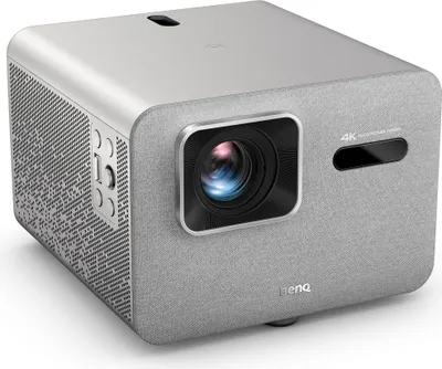 A studio shot of a projector on a white background.