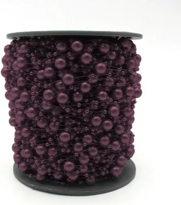 Immagine prodotto di 5 ghirlande di perle, lunghezza circa 120 cm, perle da 8 mm, rosso bordeaux