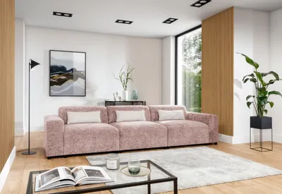 Productafbeelding van Bigsofa Designersofa Sofa ROMY, 4-zits, bekleed met stof "Enjoy Me" in de kleur roze