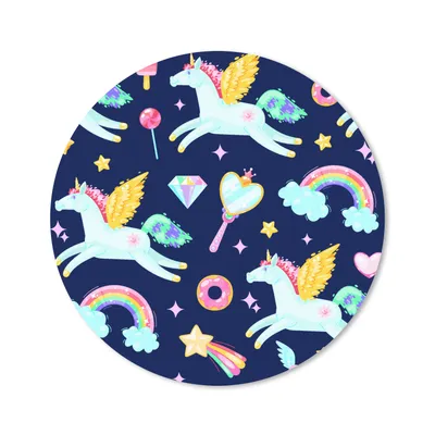 Produktbild von MuchoWow® Mauspad Mousepad Einhorn - Regenbogen - Diamant - Muster 20x20 cm - Mousepads - Maus Mat - Pad - Mausunterlage - Schreibtischmatte