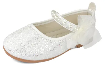 Productafbeelding van Meisjes ballerina's maat 30, wit, plat, pailletten, voor feestjes