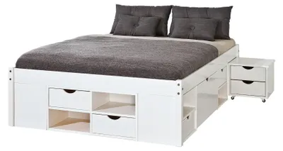 Produktbild von Ravanusa – Doppelbett, Weiß, mit Stauraum