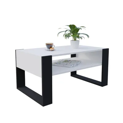 Produktbild von POKAR Couchtisch Wohnzimmertisch Moderner Beistelltisch , Farbe:Weiß, Größe:605 x 536 x 450