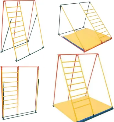 Produktbild von Spielplatz indoor aus Metall, Klettergerüst für Kinder, Sprossenwand, Kletterwand, Klettergerüst Kinderzimmer