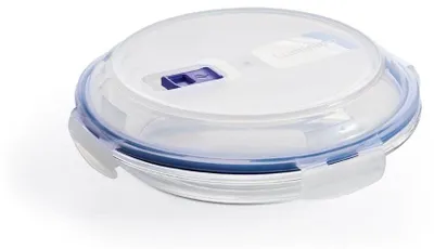 Obrázek produktu pro Skleněná dóza na potraviny o objemu 0,75 litru, řada Pure Box, značka EUROHOME® – vyrobená ze skla a plastu, rozměry 22,9 x 22,9 x 6,1 cm – vhodná pro všechny druhy potravin
