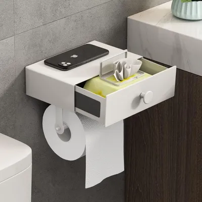 Produktbild von Toilettenpapierhalter – Bohrlos – Weiß