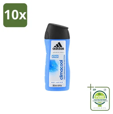 Obrázek produktu pro 10 kusů sprchového gelu Adidas Climacool pro muže - 250 ml - velkopack