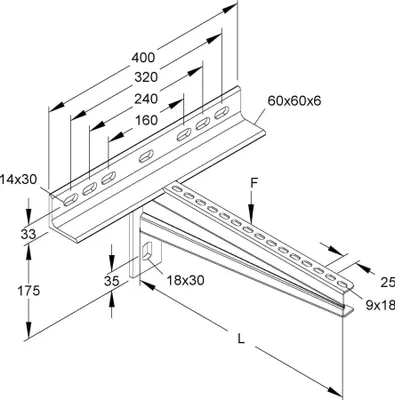Produktbild von NIED Klemmausleger KTTSS400 Sehr Schwer 256x440mm feuerverzinkt