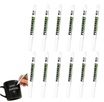 Productafbeelding van Set van 12 witte verfmarkers, 1 mm fijne styltpunt