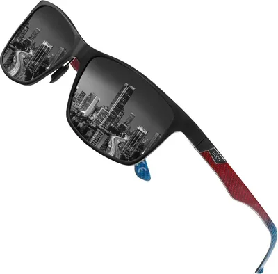 Image de DUCO Lunettes de soleil polarisées pour hommes Rectangle Cadre métallique UV400 CAT 3