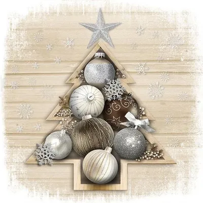 Produktbild von 20 Servietten X-Mas Tree Ornaments - Kugeln im Weihnachtsbaum 33x33cm