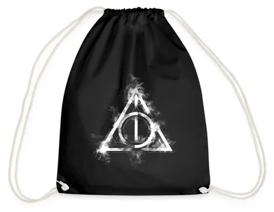 Produktbild von Spreadshirt Harry Potter Teil 7 Symbol Turnbeutel, One size, Schwarz
