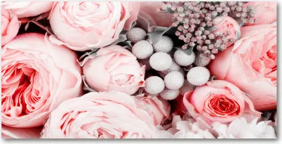Produktbild von Tulup® Glas-Bild - 100x50 -Wandkunst - Wandbild hinter gehärtetem Sicherheitsglas  - Blumen & Pflanzen - Blumenstrauß - Rosa