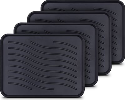 Schuhabtropfschale ( 4er Pack ) Schuhwanne mit hohem Rand ( 50 x 38 x 2,5cm ) - Aptropfunterlage, Schuhmatte für Haus und Garten - Wasserdicht