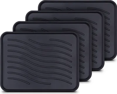 Produktbild von Odkvapkávač na topánky ( balenie 4 ks ) Odkvapkávač na topánky s vysokým okrajom ( 50 x 38 x 2,5 cm ) - odkvapkávač, podložka pod topánky do domácnosti a záhrady - vodotesný