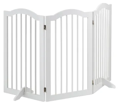 Immagine prodotto di Relaxdays Barriera di sicurezza, barriera autoportante, A x L 92 x 154 cm, con piedini, 3 elementi, barriera pieghevole per cani, bianca