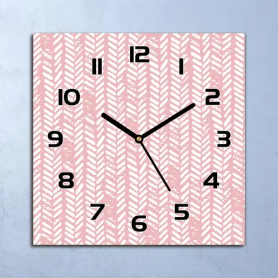 Produktbild von Wanduhr Echt-Glas-Küchenuhr Fischgrätenmuster Quarz Lautlos 30x30 Deko Bilder