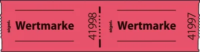 Produktbild von 10x Sigel® GR554 Gutscheinmarken-Rollen »Wertmarke« rot fortlaufend nummeriert 60x30 mm 500 Stück