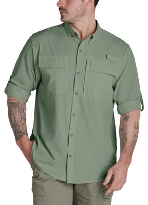 Imagen del producto de Camisa de manga larga para hombre, ideal para actividades al aire libre, con protección UV
