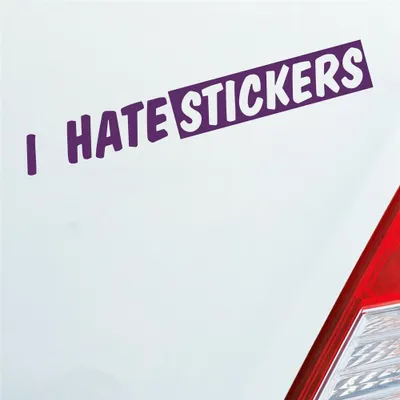 Produktbild von Auto Aufkleber I Hate s Lustig 19x25 cm Lila Sticker Heckscheibenaufkleber