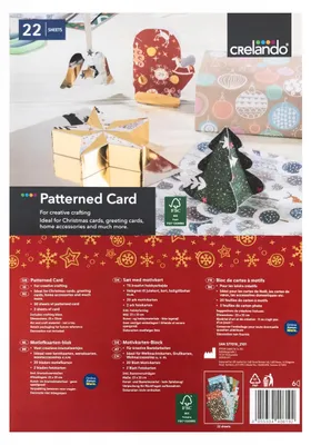 Image de Crelando Papier Cartonné Créatif Motifs Noël 22 Feuilles