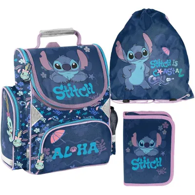 Produktbild von Schulranzen 3-tlg. Set für Mädchen & Jungen STITCH – Paso Ranzen, Mäppchen, Tasche