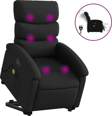 Produktbild von vidaXL Massagesessel mit Aufstehhilfe Elektrisch Schwarz Kunstleder