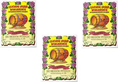 Produktbild von 3 x Weinhefe JOHANNISBERG für Honigweine 100% natürlisches Produkt Hefe Met HONIG HEFE Weinhefe Gärhefe