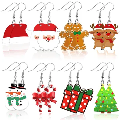 Produktbild von Dame Weihnachten Ohrringe,Weihnachtsohrringe,Acryl Ohrringes Weihnachten Schmuck