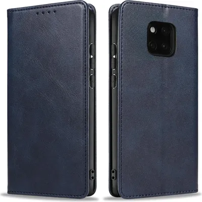 Produktbild von Handyhülle für Huawei Mate 20 Pro Kunstleder Flip Cover Hülle Handytasche Case Kartenfach Farbe: Blau