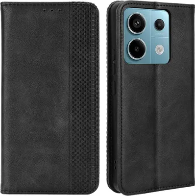 Produktbild von Xiaomi Poco X6 / Redmi Note 13 Pro 5G Hülle - Coverup Vintage Style Klapphülle - Schwarz
