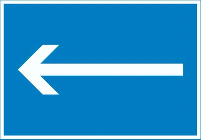 Produktbild von Richtungspfeil links Schild waagerecht weiss blau Pfeil A1 (594x841mm)