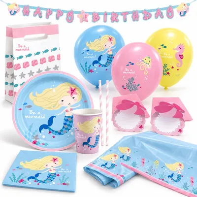 Produktbild von Meerjungfrau Partyset 72-teilig