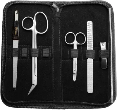 Produktbild von Fußpflege-Set 50+ (6-tlg.) | Mit extralanger Schere für Senioren & Hornhauthobel