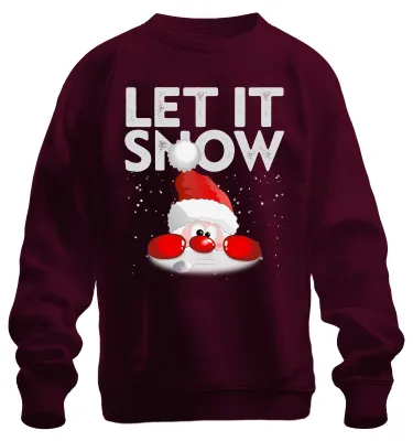Obrázok produktu pre Let It Snow Santa Claus - vianočný darček Vianočný uni vianočný sveter, bordový, 3XL