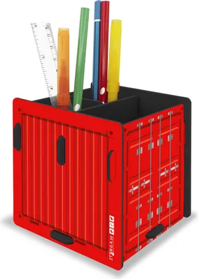 Produktbild von itenga Stifteköcher "Überseecontainer" steckbar aus Kunststoff