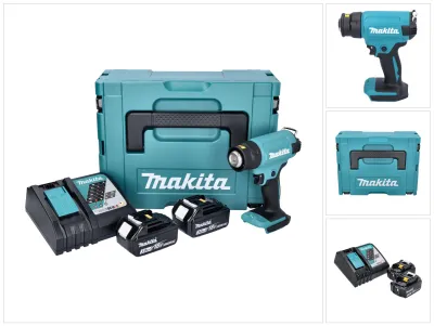 Immagine prodotto di Makita DHG 180 RFJ Pistola ad aria calda a batteria 550 °C 18V + 2x batterie 3.0Ah + caricabatterie + valigetta Makpac