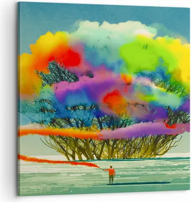 Produktbild von Bild auf Leinwand - Leinwandbild - Abstraktion Natur - 60x60cm - Wand Bild - Wanddeko - Wandbilder - Leinwanddruck - Bilder - Kunstdruck - Wanddekoration - Leinwand bilder - Wandkunst - AC60x60-3728