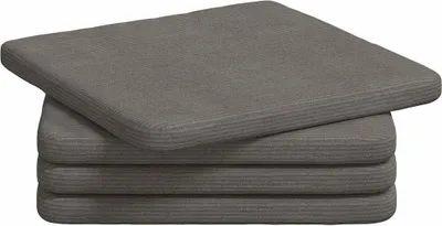 Image de vidaXL Coussin de siège 4 pièces Gris clair 40 x 40 x 3 cm Velours côtelé