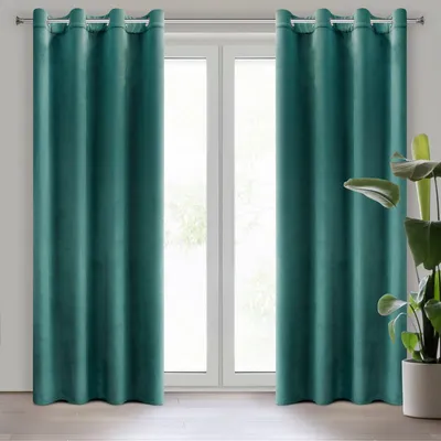 Produktbild von Vorhang Verdunklungsgardine mit Ösen 140x250 cm dunkeltürkis