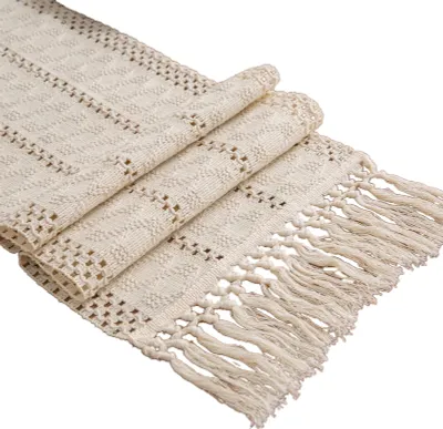 Rustikaler Gaze-Tischläufer 90x300 Cm – 2 Stück In Beige Für Hochzeit, Geburtstag & Boho-Deko