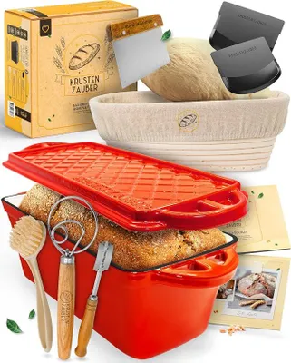 Imagen del producto de Molde para hornear pan con tapa, en un set de gran tamaño, ideal para hacer pan casero