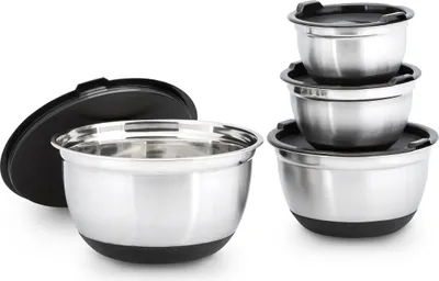 Immagine prodotto di relaxdays 10019120_305 relaxdays Schüssel-Set BOWLY silber 4-tlg.