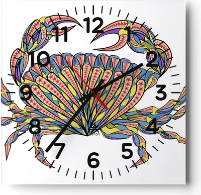 Produktbild von Wanduhr - Quadrat - Glasuhr - Lebensmittel Abbildung Natur Schale - 40x40cm - Schleichendes Uhrwerk - Lautlos - zum Aufhängen bereit - Dekoration Modern - Wanddekoration aus Glas - C4AC40x40-3142