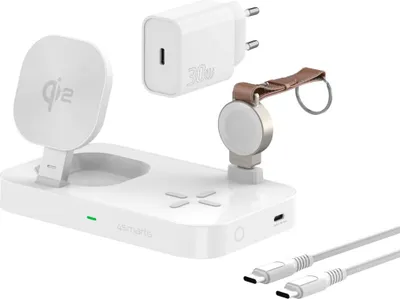 Zdjęcie produktu dla 4smarts 540994, Wewnętrzny, Prąd stały, USB, 5 V, Ładowanie bezprzewodowe, Biały