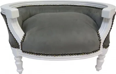 Produktbild von Casa padrino Barock Hunde & Katzen Sofa Grau/Weiss Hundebett & Katzenbett