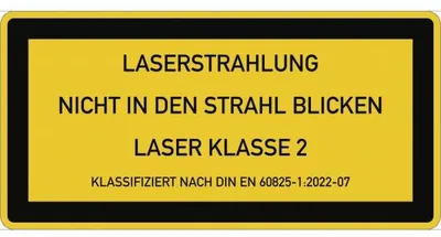 Produktbild von Dreifke® Aufkleber LASER KLASSE 2 DIN 60825-1, Textschild, Folie, 105x52 mm